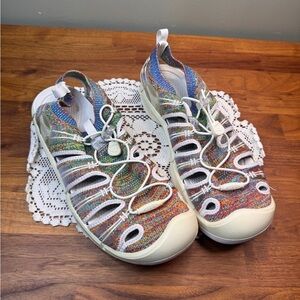 Keen Newport Canvas Sandal Rainbow Multicolor Men's Size 13 White